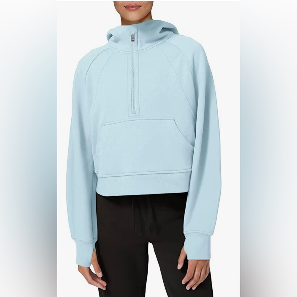 *Baby Blue* Hoodie Fleece Pullover Sweatshirts Long Sleeve Crop Tops Sweater NWT